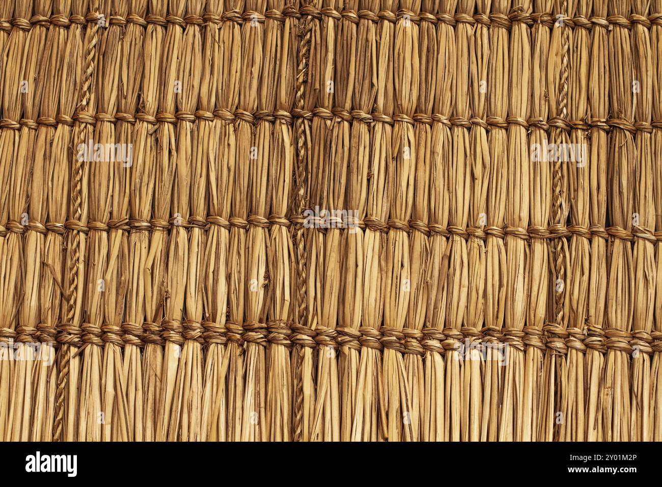 Wickerwork texture background. Antique wickerwork pattern used for vegetable roofs. Close up Stock Photo