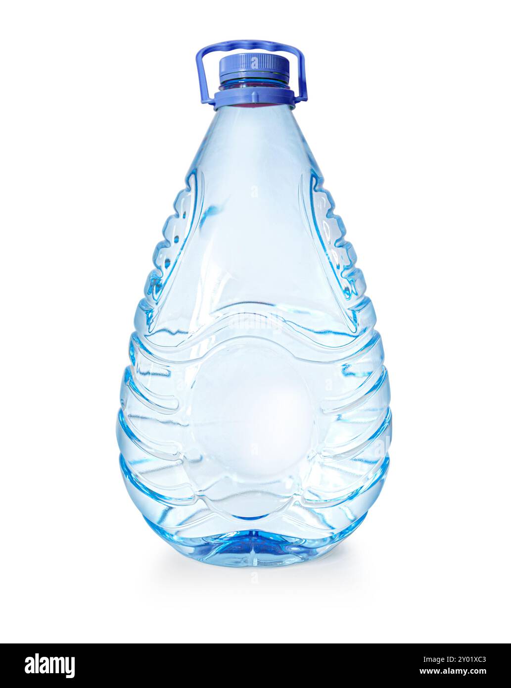 blue plastic water bottle isolated on white Stock Photo