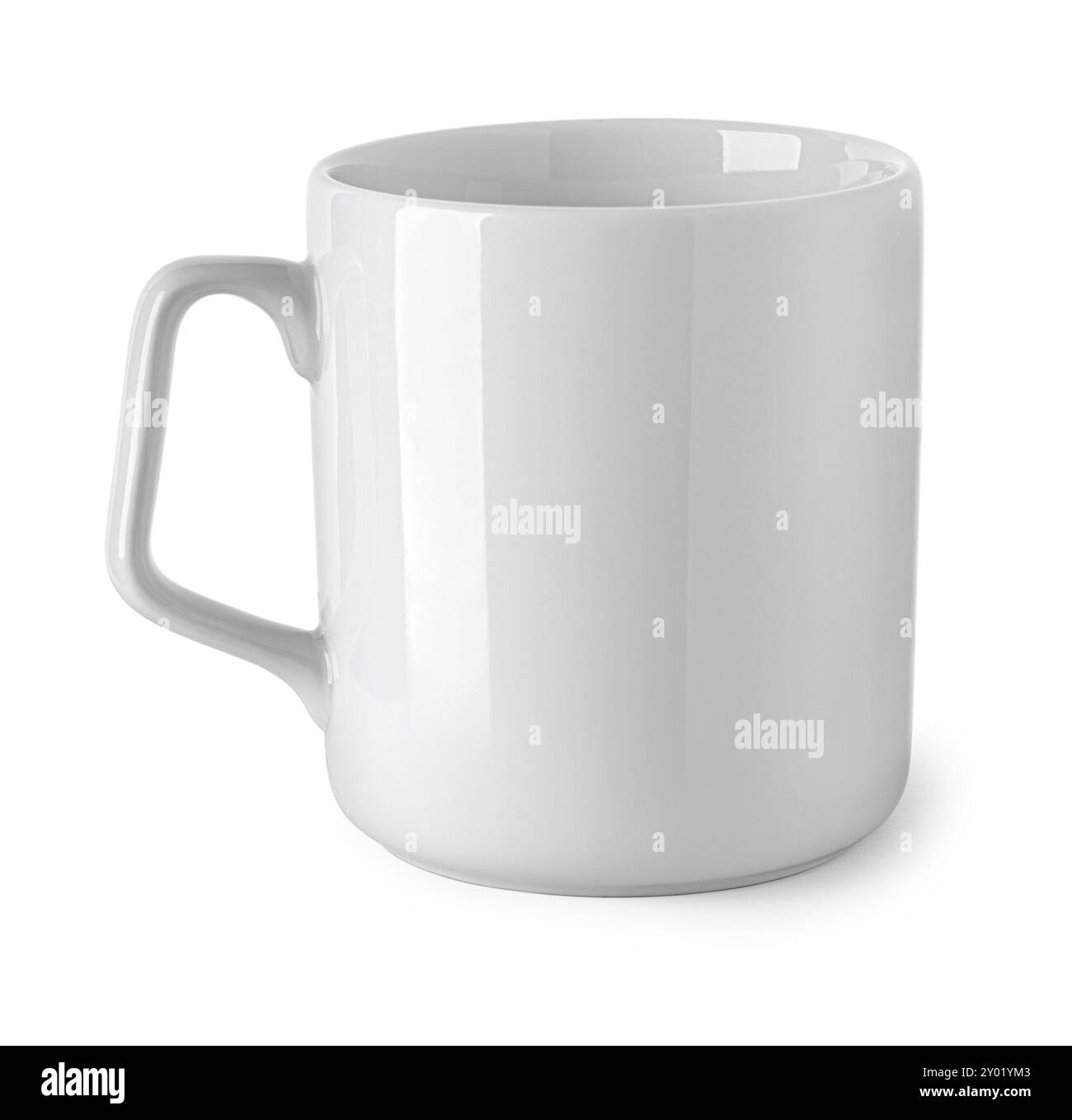 White ceramics mug isolated on white background Stock Photo