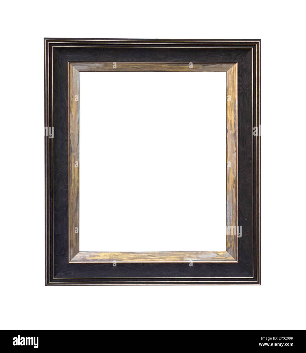 brown wooden frame on white background isolated Stock Photo - Alamy