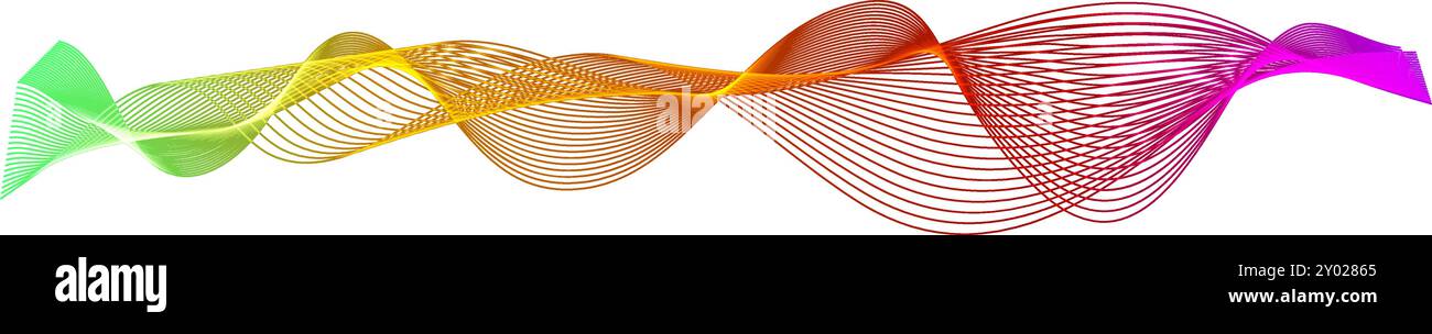 3d wave colorful audio equalizer. Sound effect Stock Vector