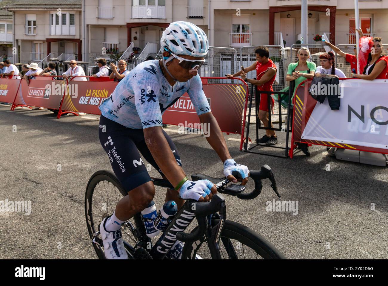 Villablino, Spain. 31st August 2024. Nairo Quintana (Movistar) at the