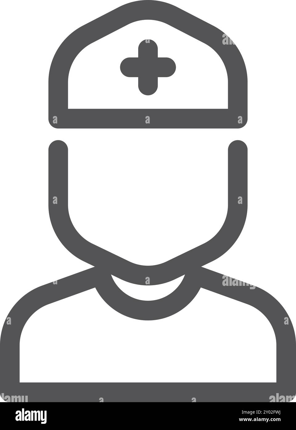 Doctor line icon. Medical worker black avatar Stock Vector Image & Art ...