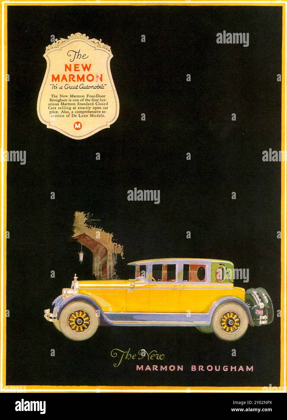 1925 Marmon Four-Door Brougham. Vintage Car advertising art for Marmon ...