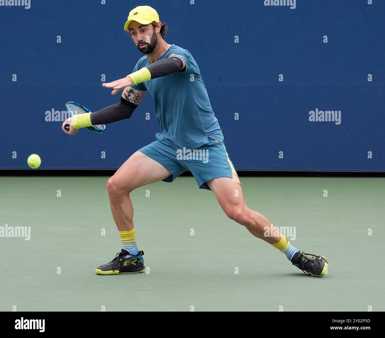 August 31, 2024: Jordan Thompson (AUS) defeated Matteo Arnaldi (ITA) 7-5 in the first set, at the US Open being played at Billie Jean King National Tennis Center in Flushing, Queens, NY. © Grace Schultz/CSM Stock Photo