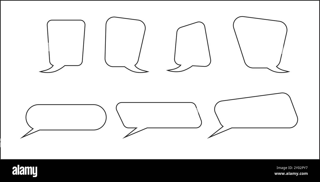 Speech Bubbles Set Collection. White Icons on Vector Transparent ...