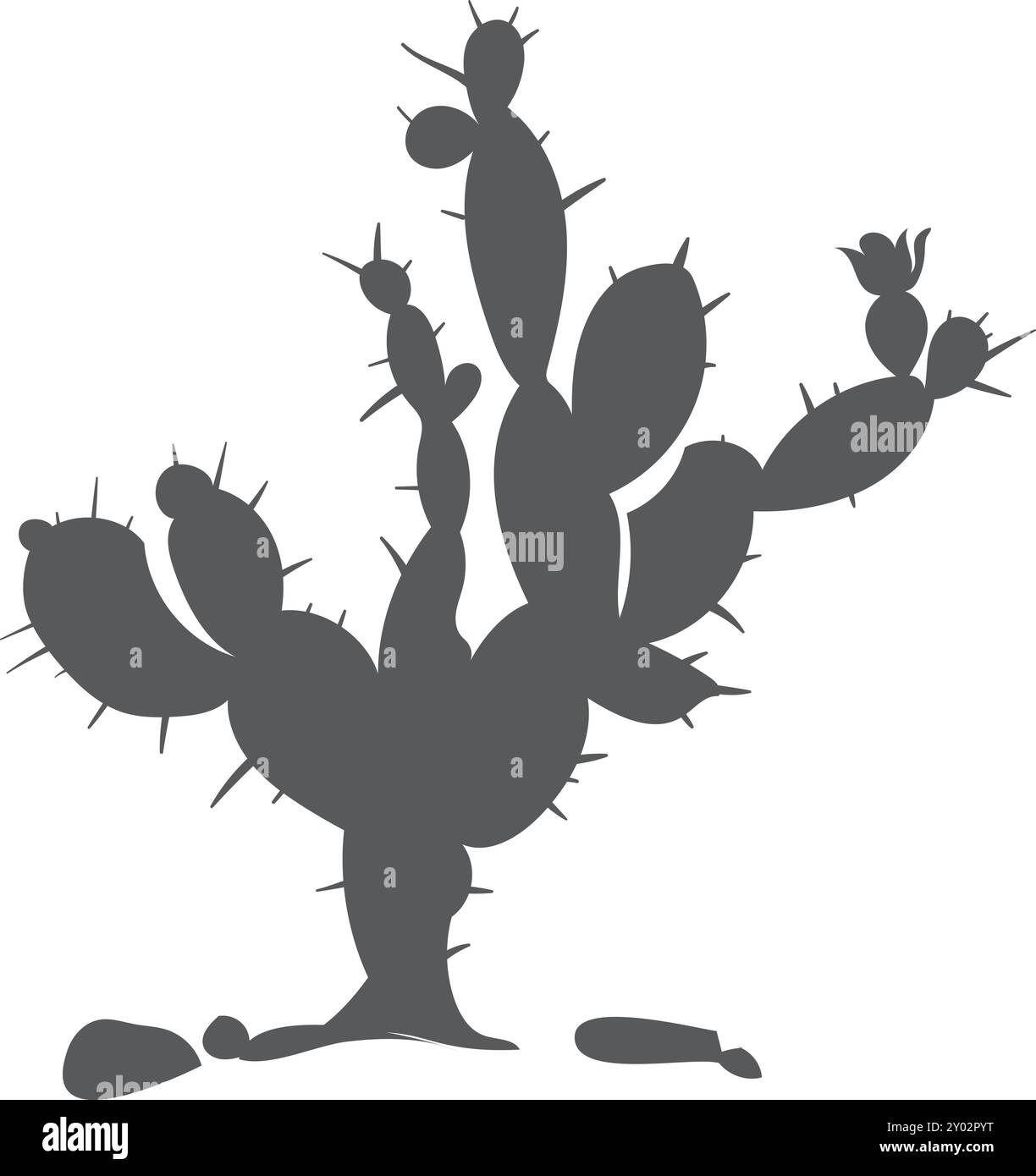 Western desert botany black silhouette. Cactus icon Stock Vector Image ...