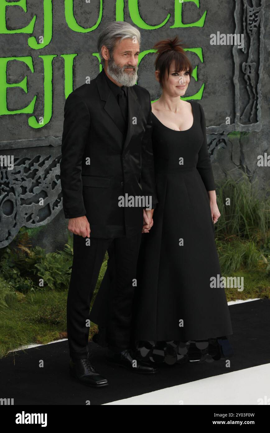 London, UK. Winona Ryder and Scott Mackinlay Hahn at the Beetlejuice
