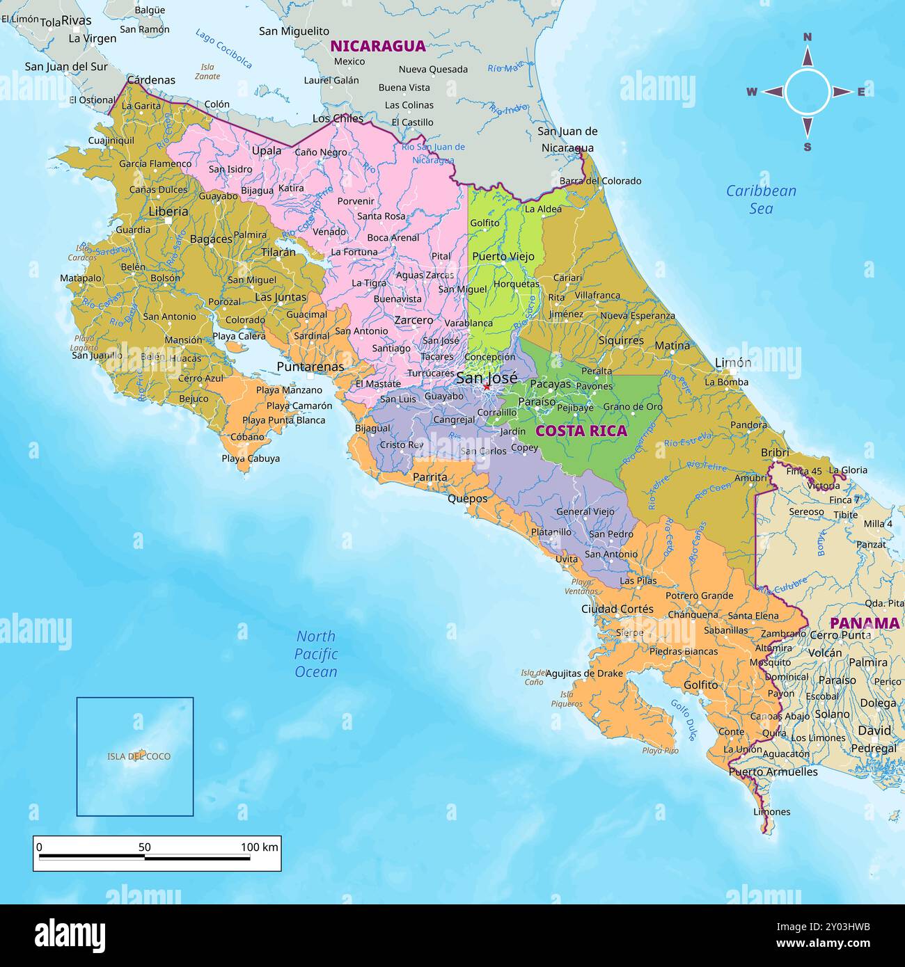 Costa Rica Maps With Towns Large Physical Map Of Costa Rica With All Costa Rica Maps With Towns Large Physical Map Of Costa Rica With All