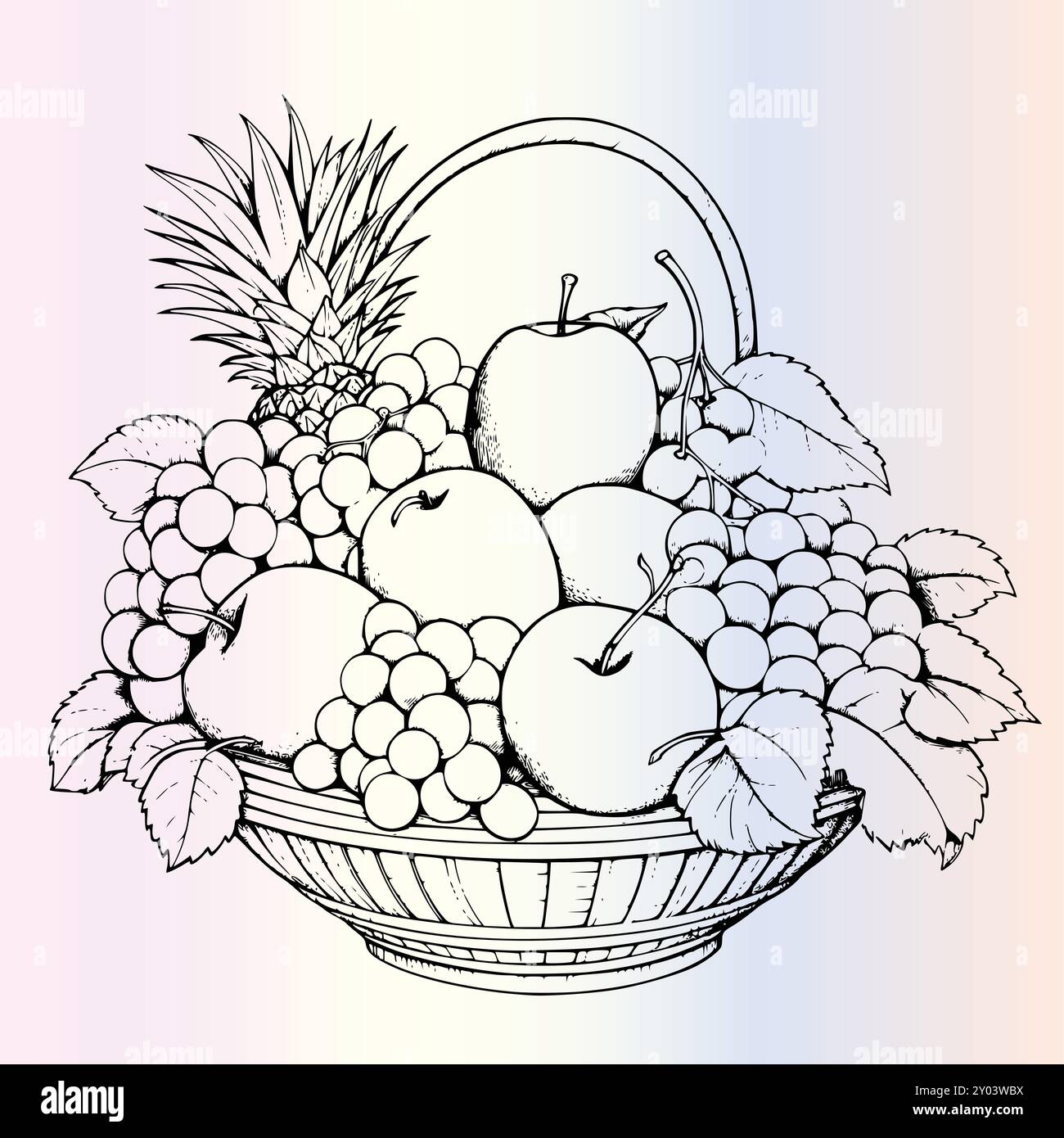 Fruits Coloring Pages for Kids Stock Vector Image & Art - Alamy