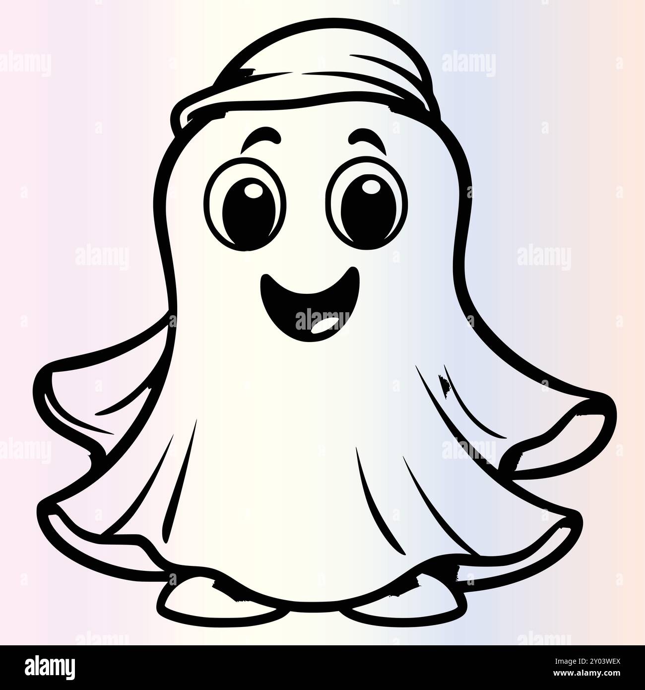 Ghost coloring page for kids Stock Vector