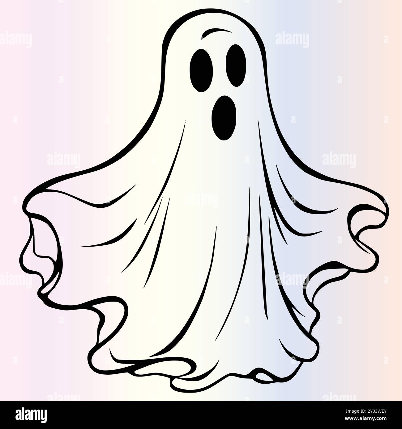 Ghost coloring page for kids Stock Vector