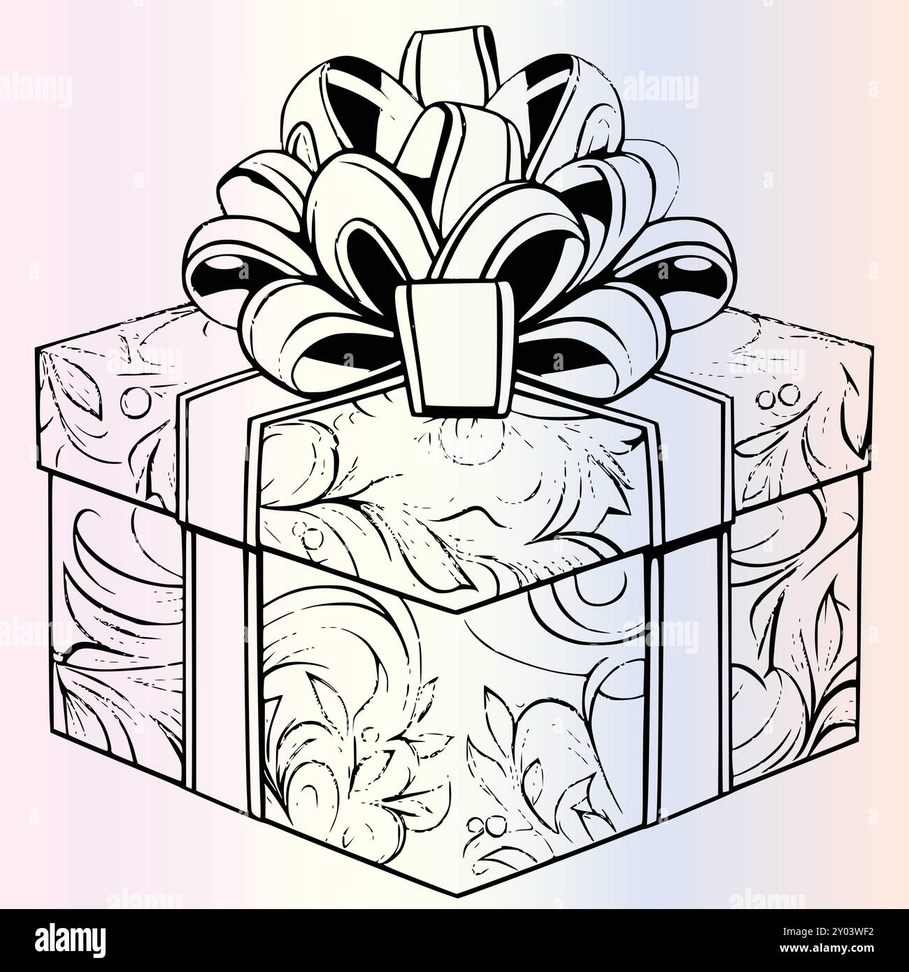 Birthday gift coloring page Stock Vector Images - Page  - Alamy