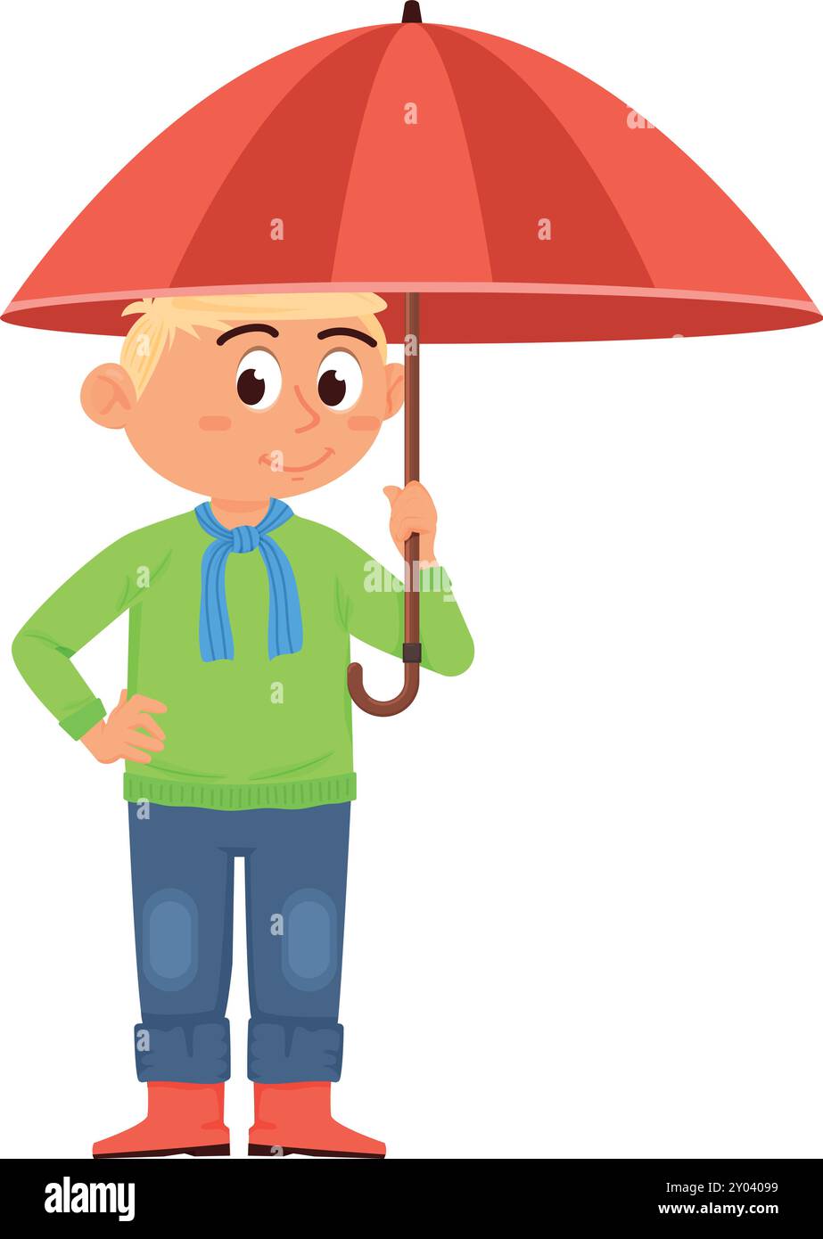 Boy girl standing under umbrella Stock Vector Images - Alamy