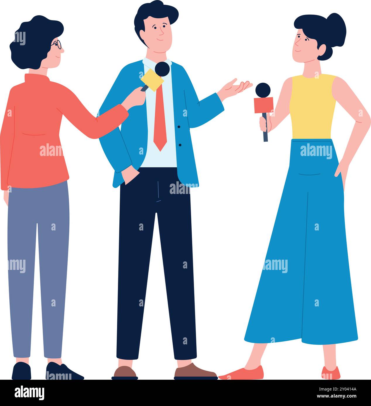 Female reporter taking interview Stock Vector Images - Alamy