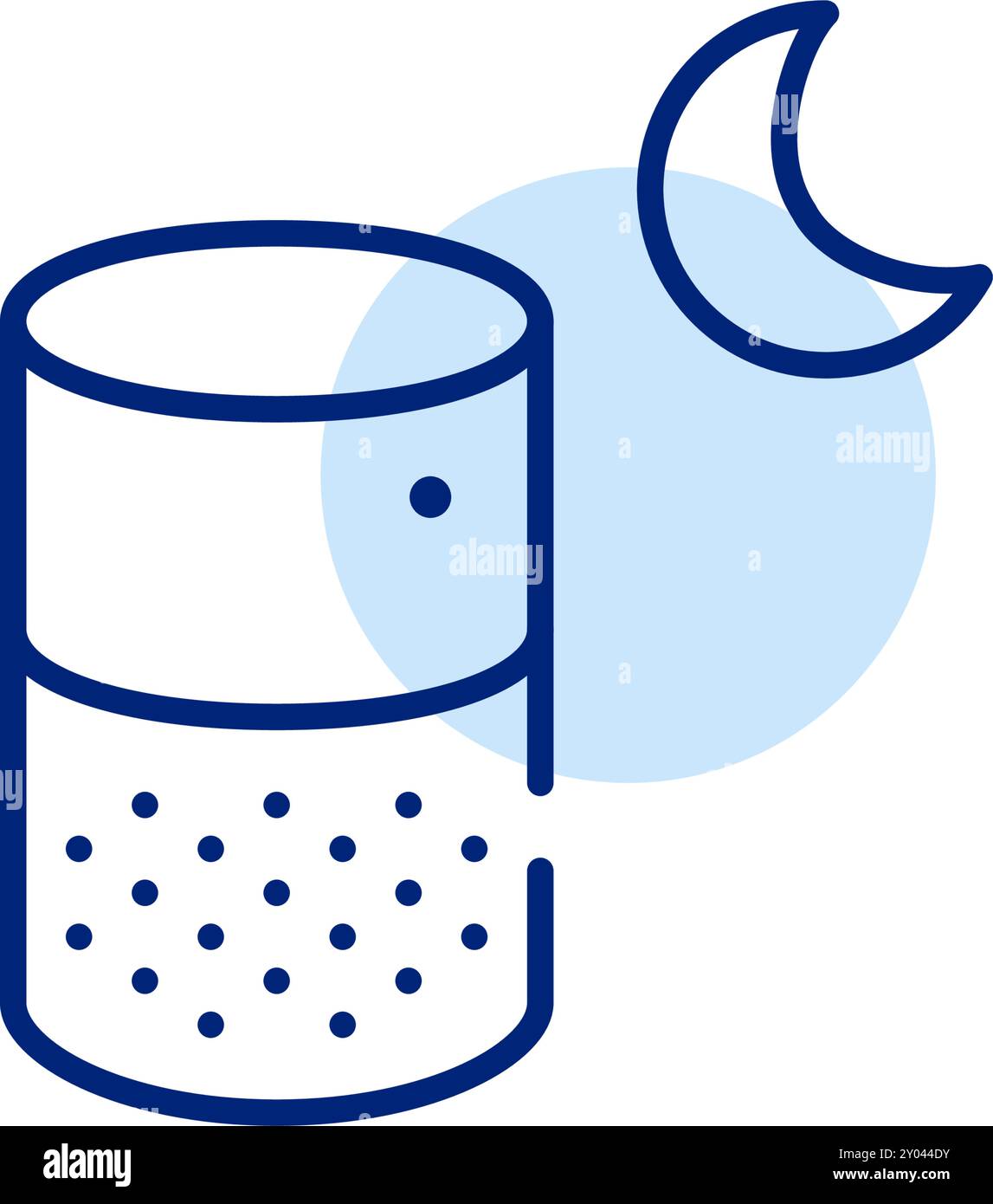 Virtual assistant smart speaker with moon symbol. Night mode. Pixel perfect, editable stroke icon Stock Vector