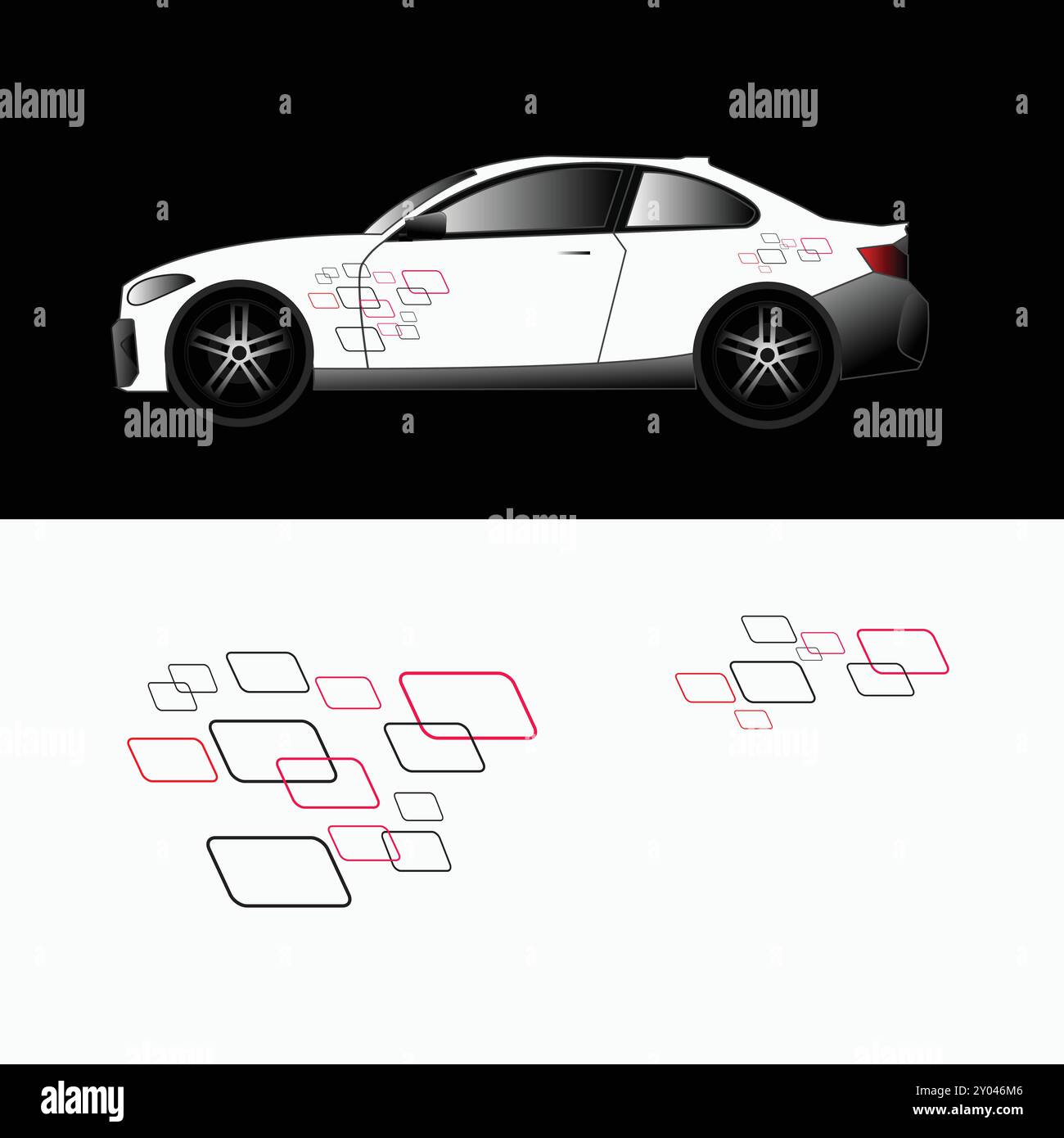 car body wrapping template sticker design vector Stock Vector Image ...