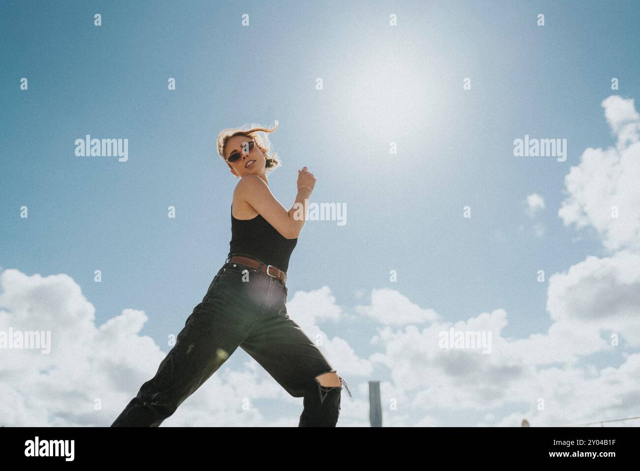 Beautiful jolly woman dancing in hi-res stock photography and images ...