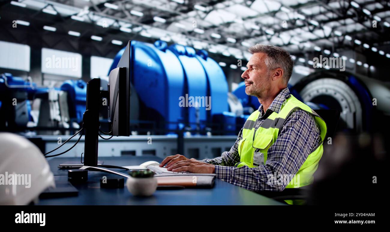 Engineer Operator Using Scada System At Industrial Plant Stock Photo ...