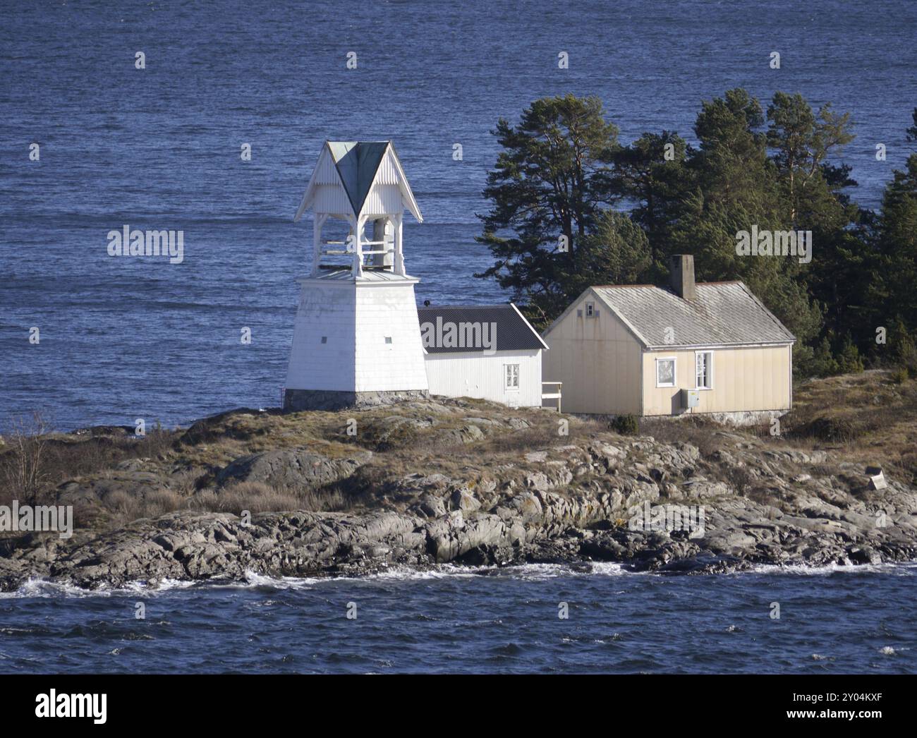 Sondre Langara fog bell in the Oslofjord Stock Photo