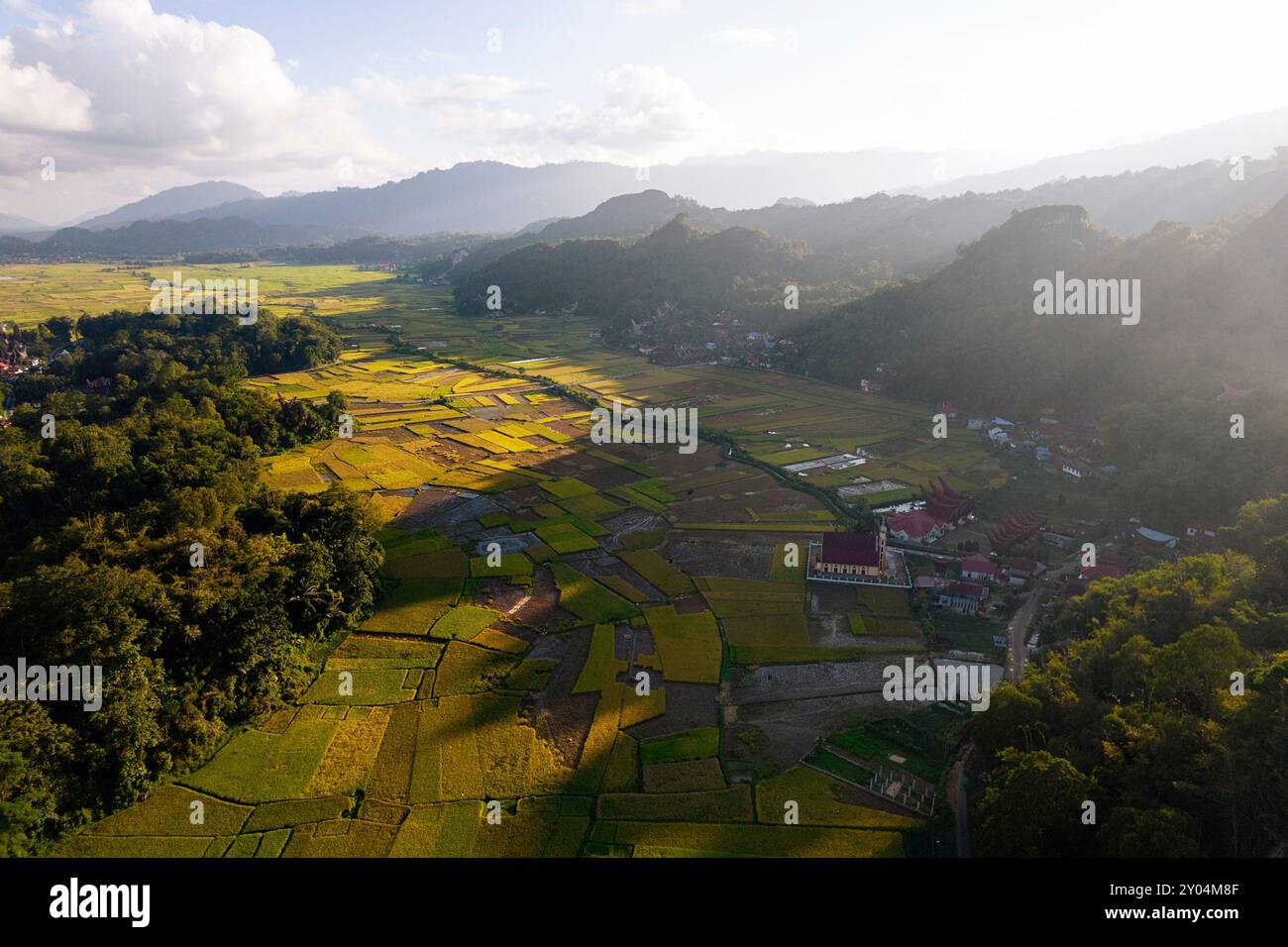 Aerial view lush green hills hi-res stock photography and images - Alamy