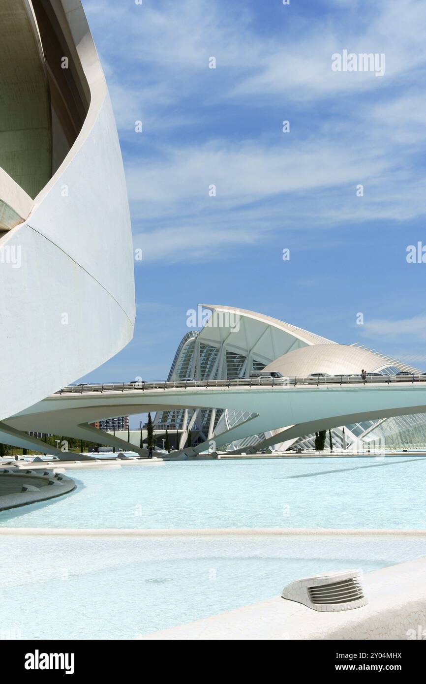 Valencia, Spain, June 01, 2010: the Hemisferic and the Museum of Sciences Principe Felipe. These futuristic buildings, designed by valencian architect Stock Photo