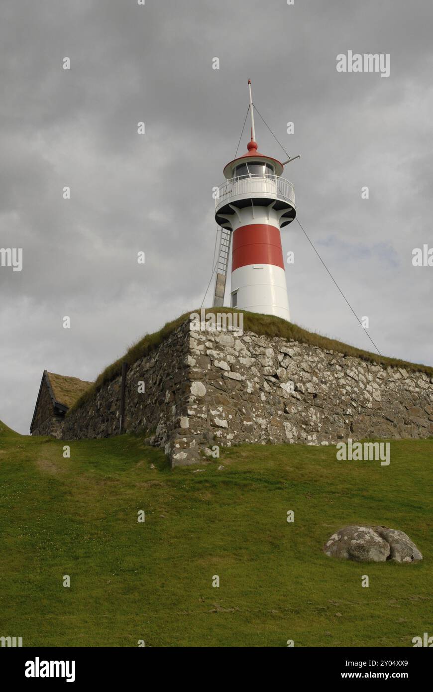 Skansin Lighthouse, Thorshavn, Faroe Islands, Europe Stock Photo