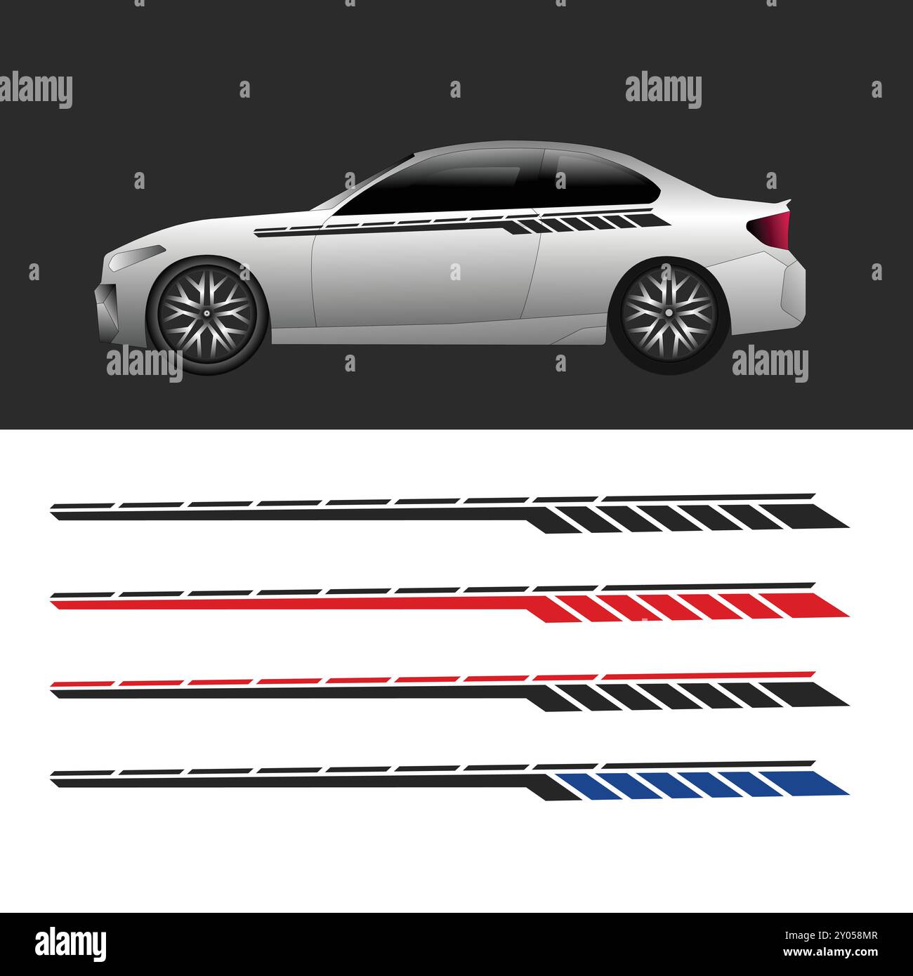 vector car decal background. car body wrap decal. modern car decals ...