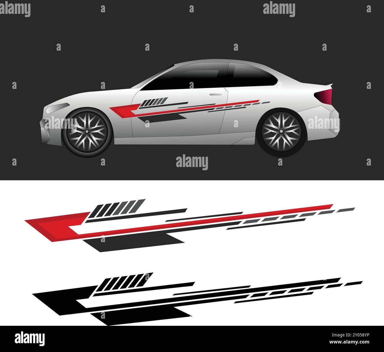 vector car decal background. car body wrap decal. modern car decals ...