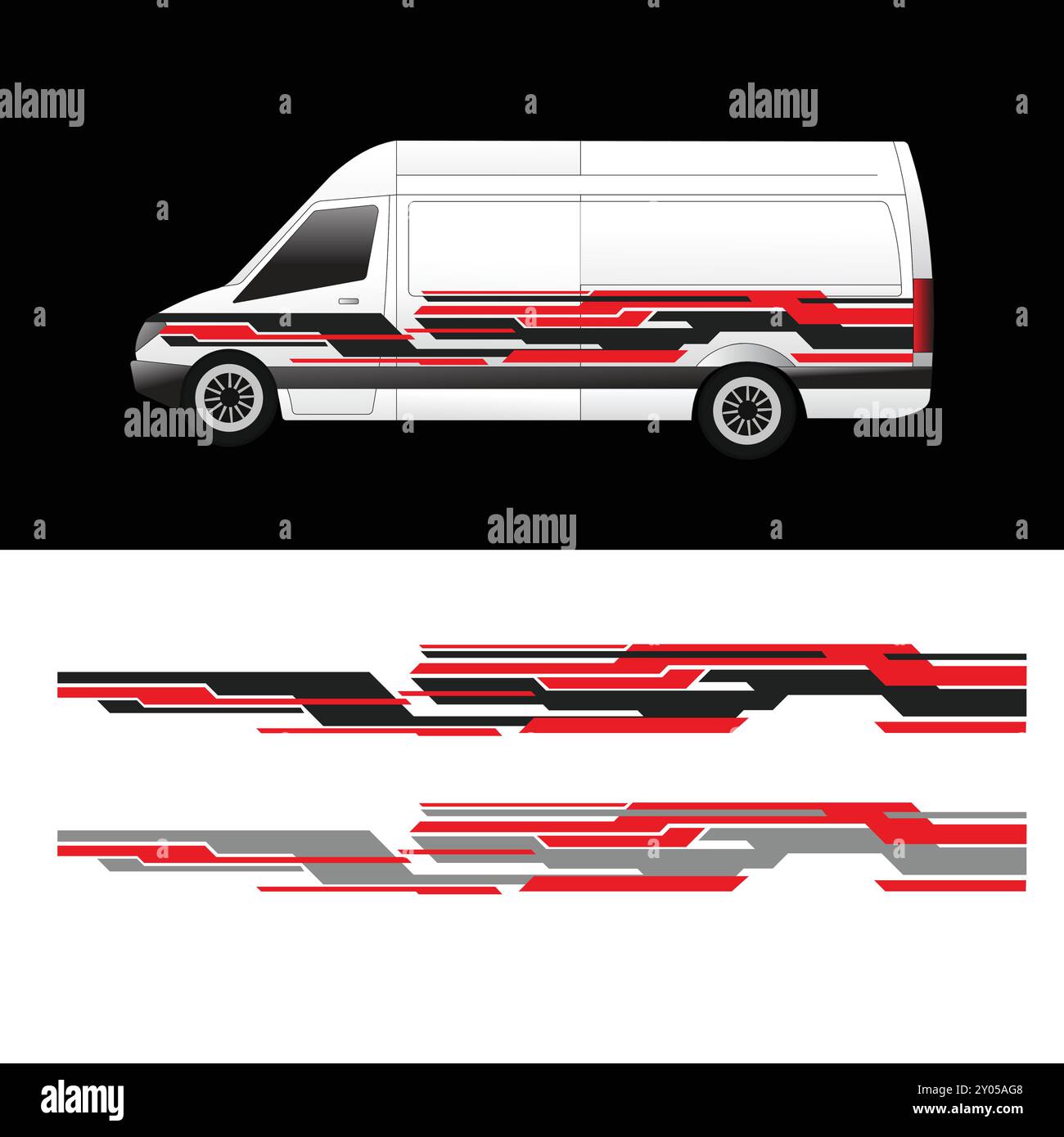 vector design sticker wrap car body cargo van Stock Vector Image & Art ...