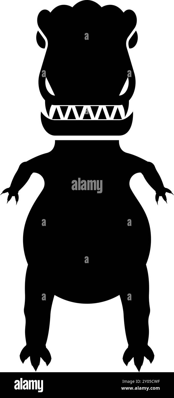 Evil dinosaur icon black color vector illustration image flat style simple Stock Vector