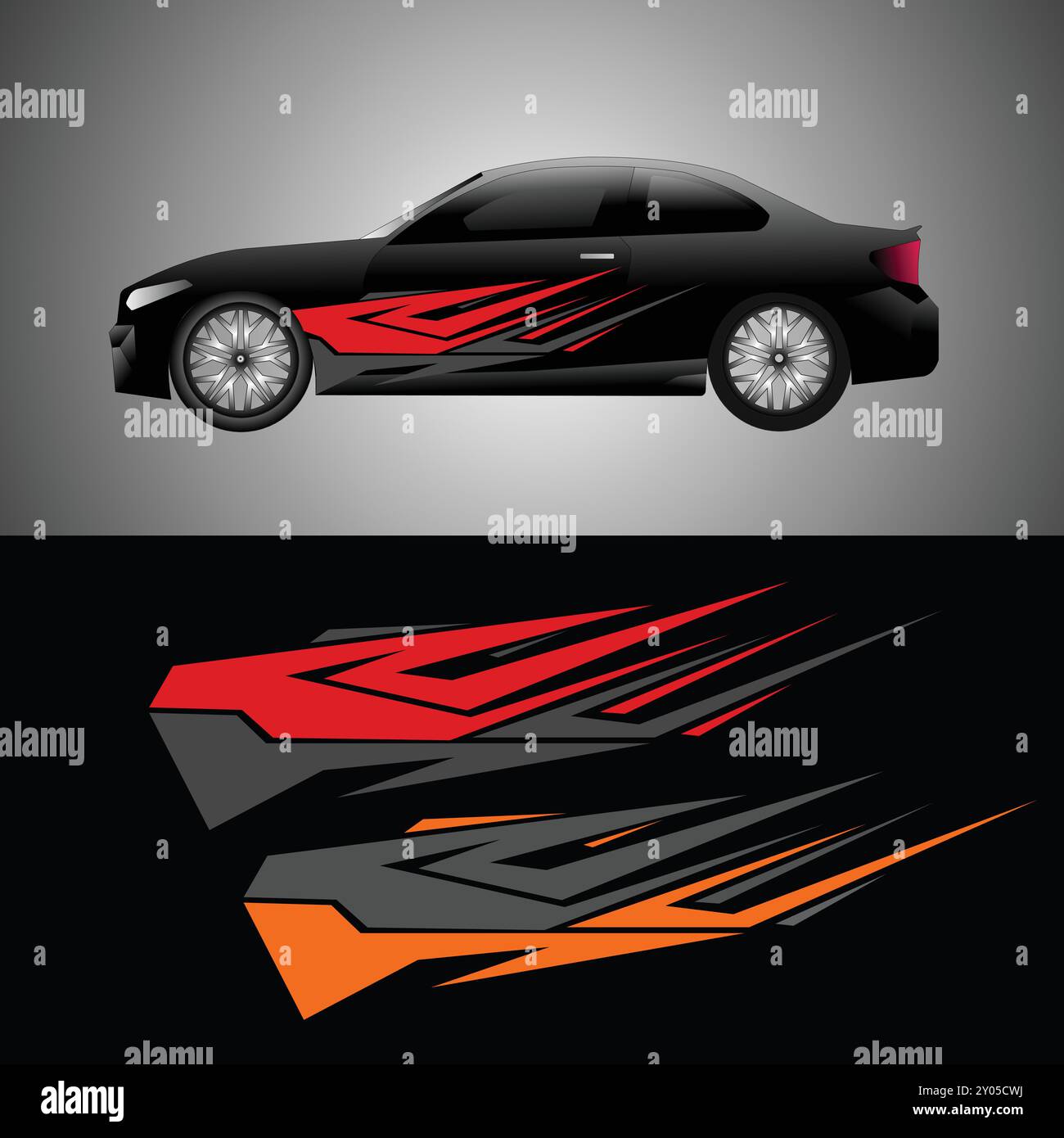 vector car decal background. car body wrap decal. modern car decals ...