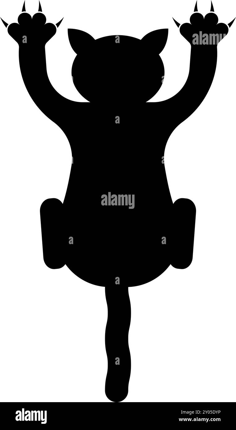 Cat scratching harm icon black color vector illustration image flat style simple Stock Vector