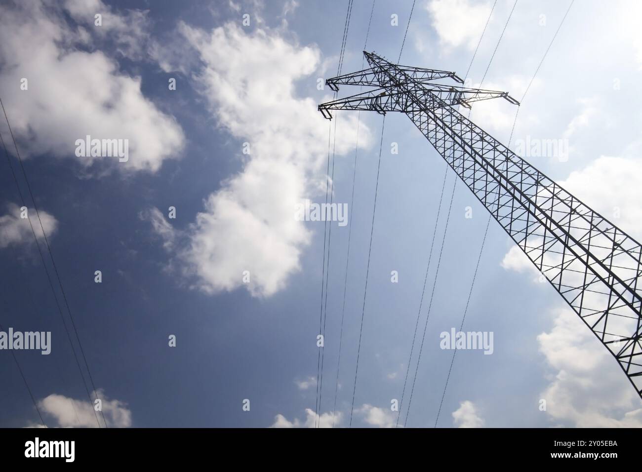 Electrical tower in spring time Stock Photo - Alamy