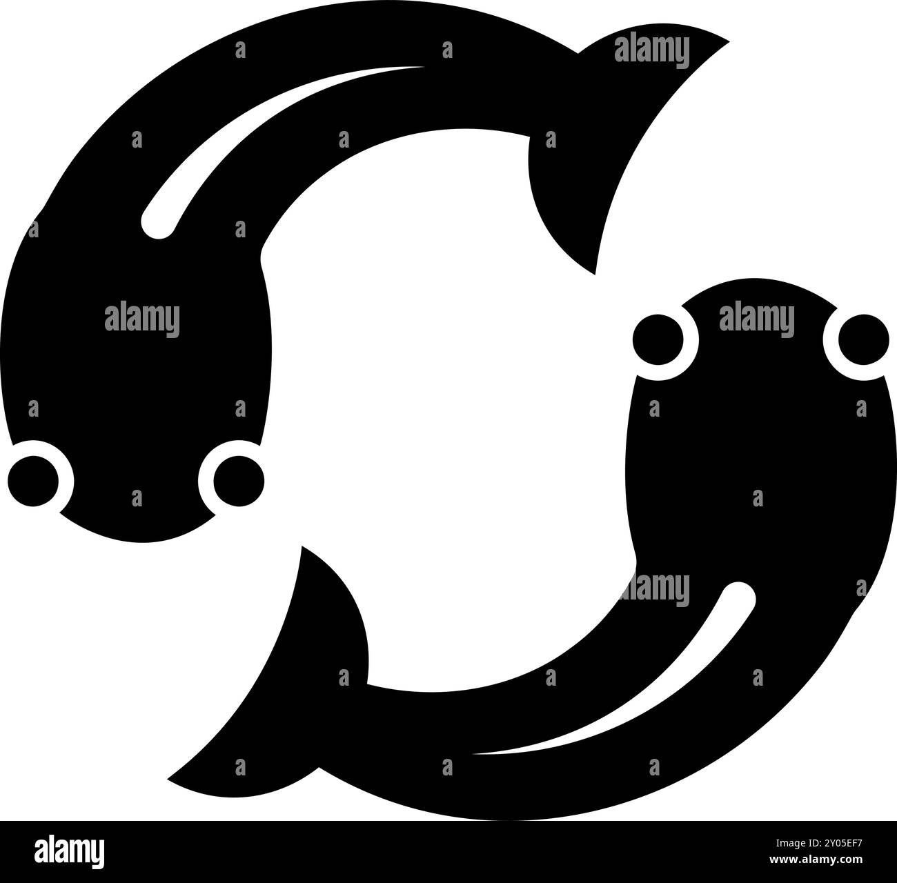 Fish goby two moves in circle icon black color vector illustration ...