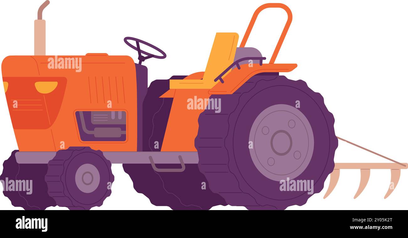 Tractor icon. Agricultural device. Rural farming vehicle isolated on ...