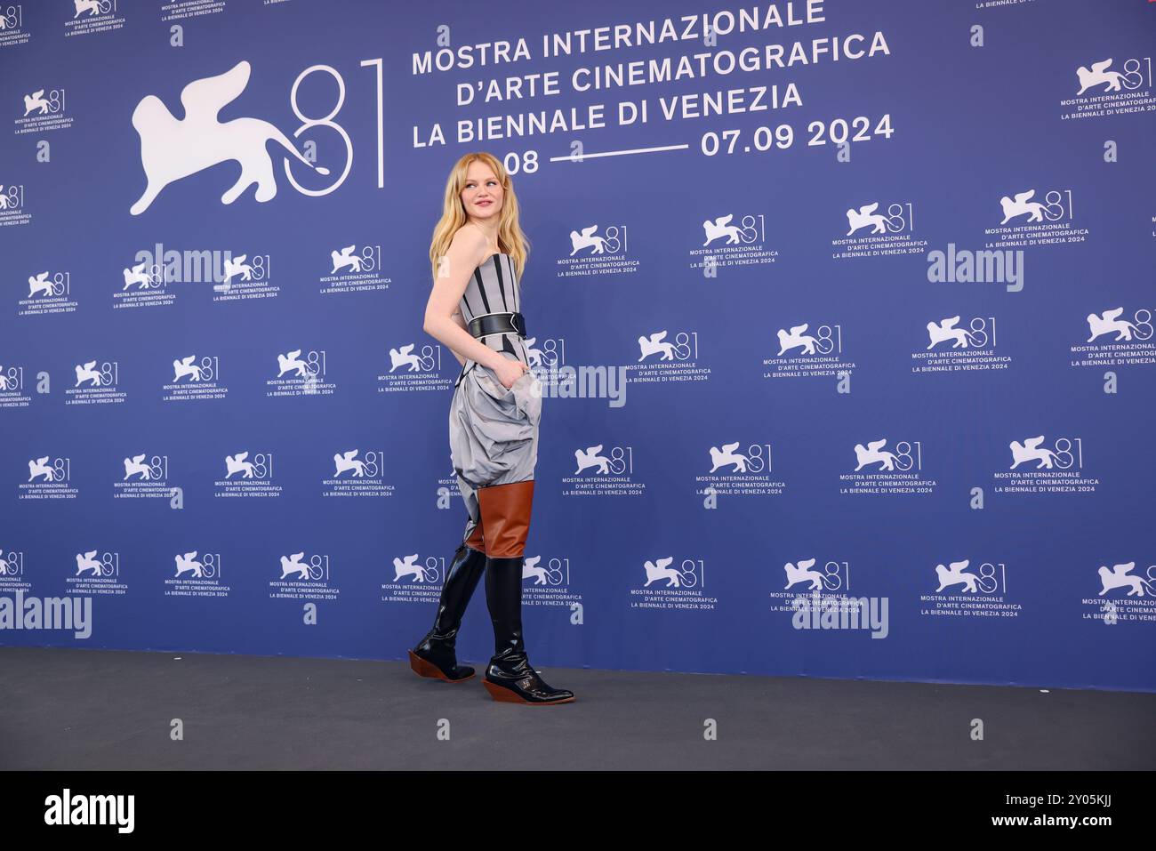 Emma Laird poses for photographers at the photo call for the film The 