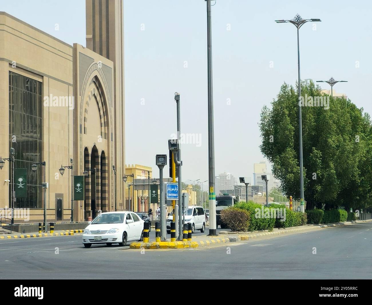 Mecca, Saudi Arabia, June 8 2024: radar speed safety camera for supervision of the highways to detect and record the vehicles on the roads, authority Stock Photo