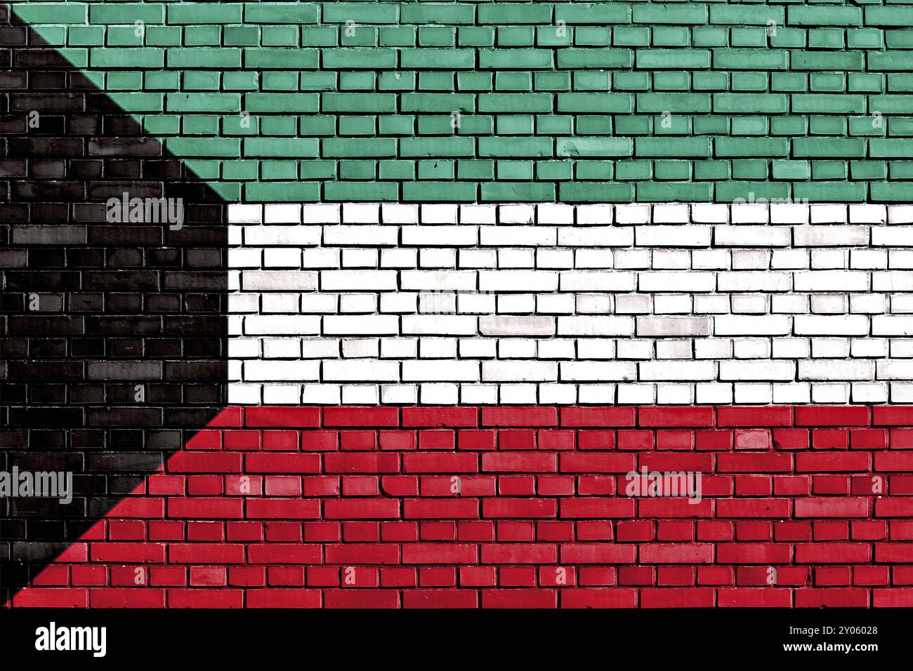 Flag of Kuwait painted on brick wall Stock Photo - Alamy