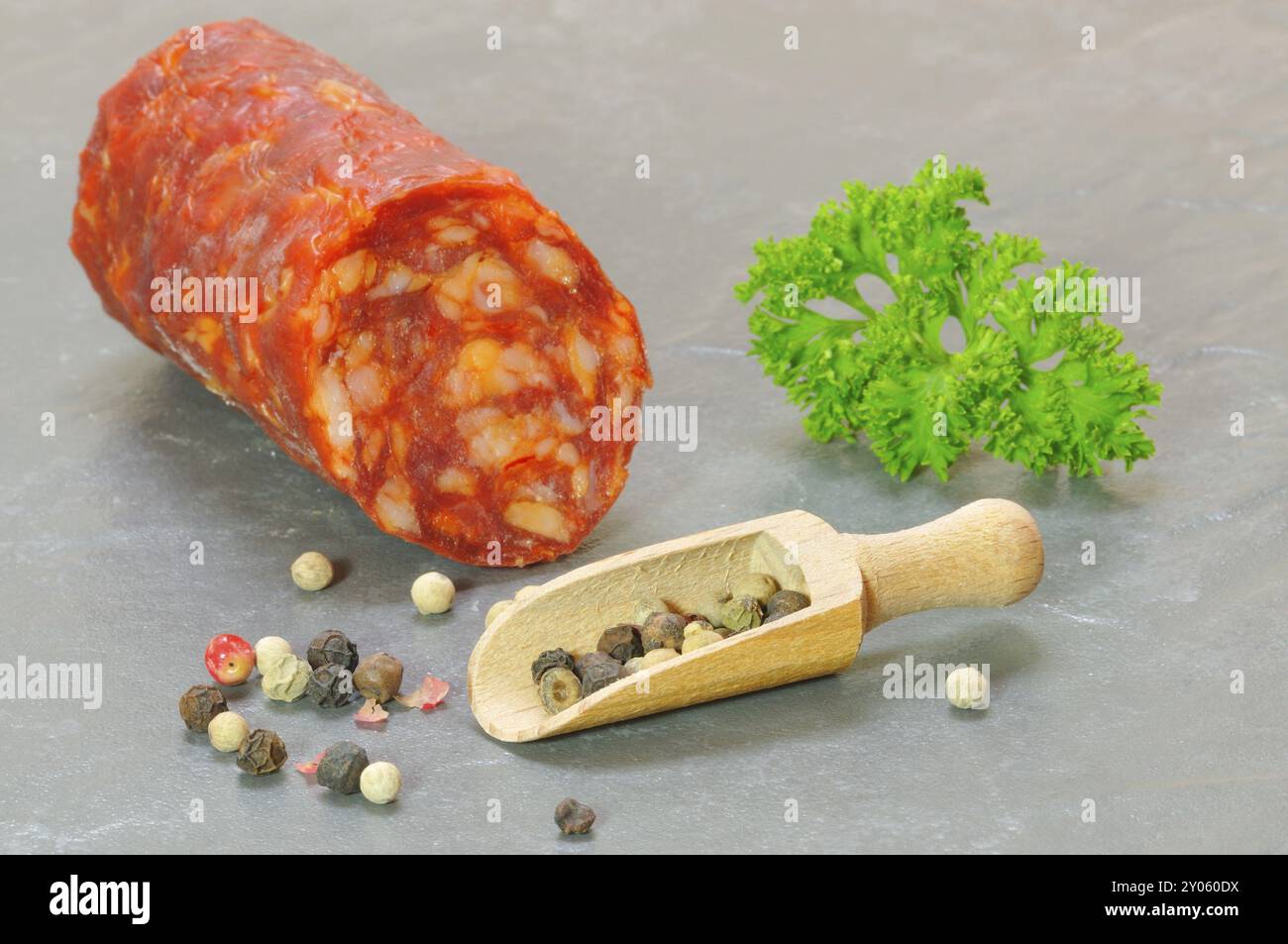 Various types of salami Stock Photo Alamy