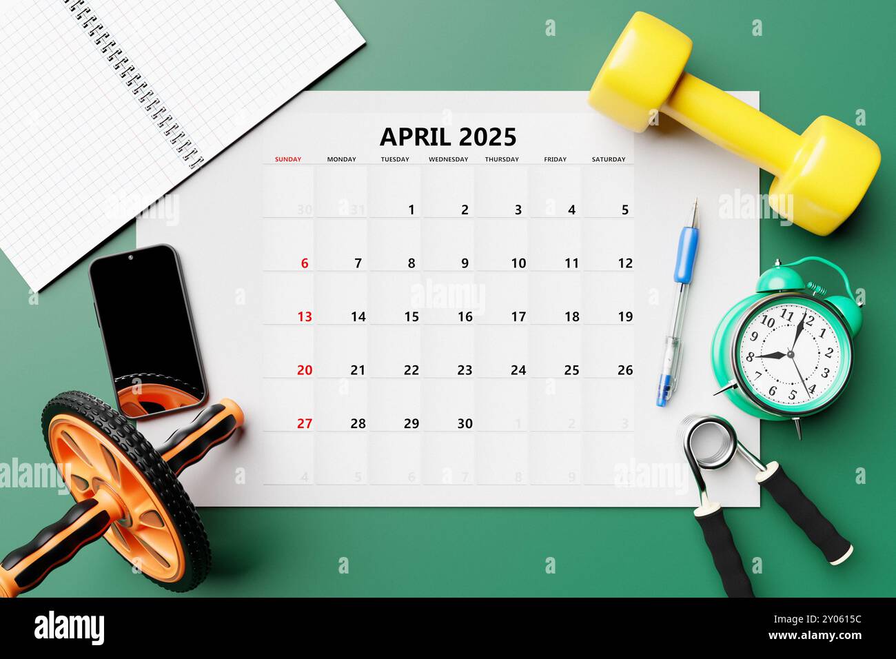 Calendar 2025: April Monthly Planner Template for Corporate Design with