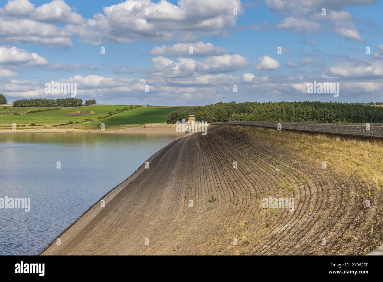 The dam of the Derwent Reservoir, County Durham, England, UK Stock Photo