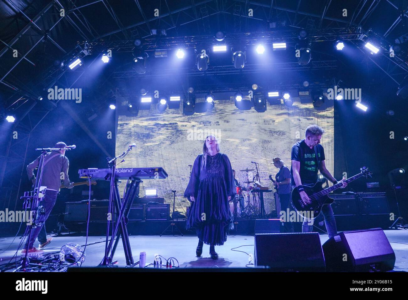 Dorset, UK. Saturday, 31 August, 2024. Slowdive performing at the 2024 ...