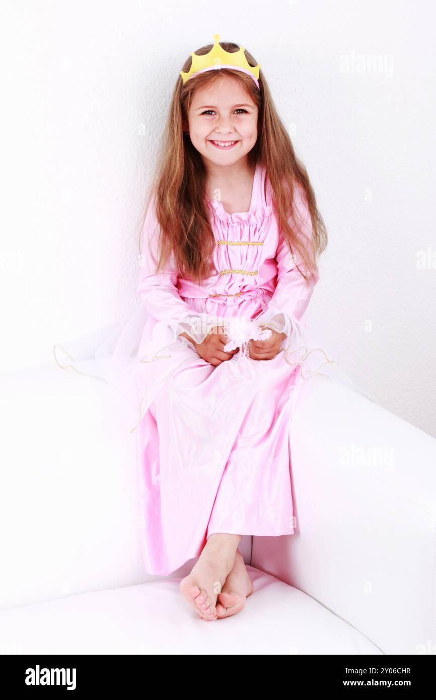 Beautiful small girl dressed as princess Stock Photo - Alamy