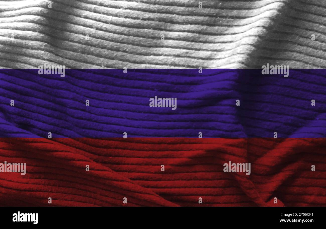Russia flag with texture on background Stock Photo - Alamy