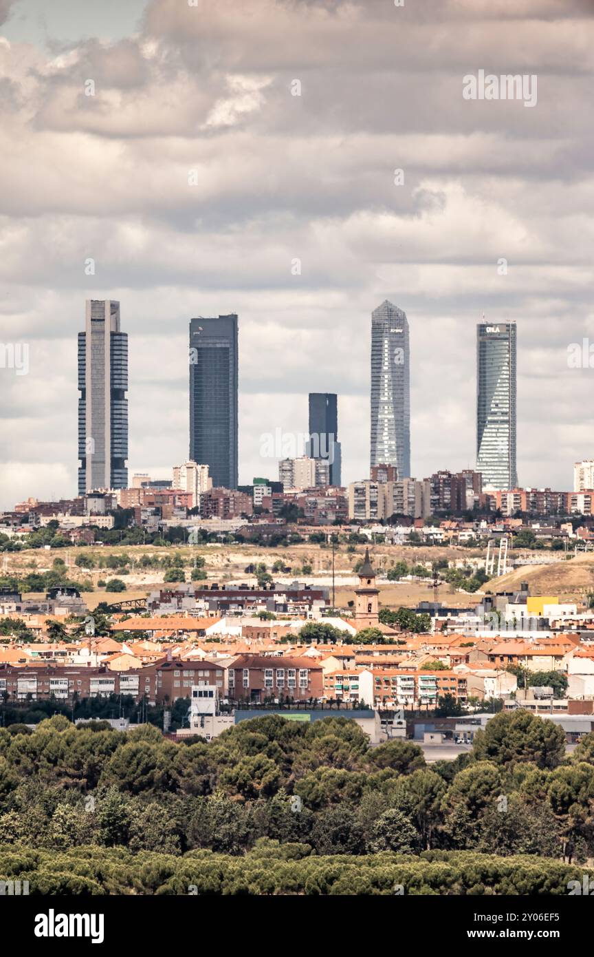 Madrid, Spain; 05-18-2024: Emblematic office towers of the city of ...