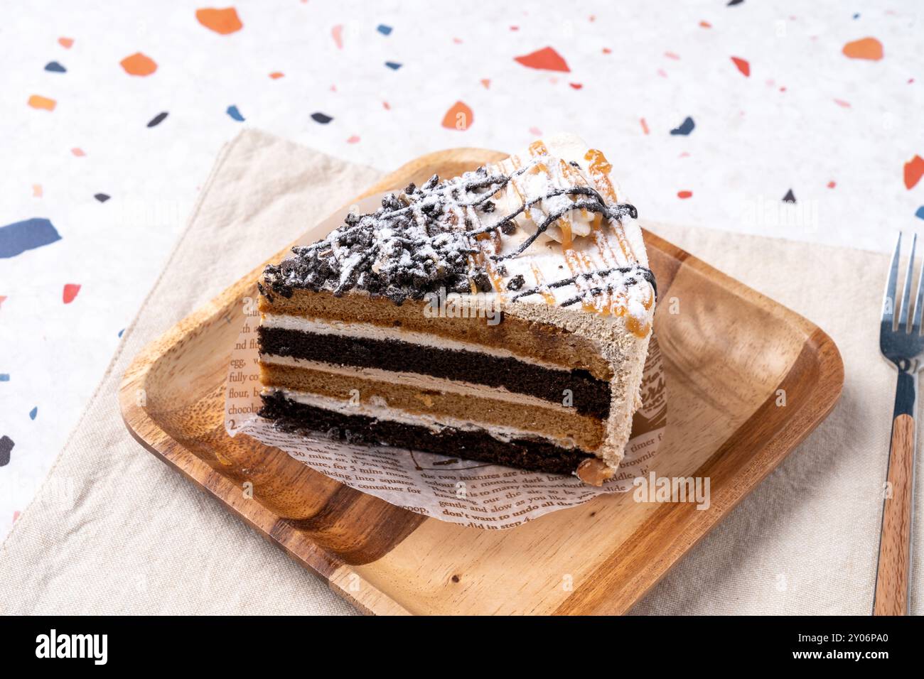 Calua, macchiato, cake, chocolate, whipped cream, castella, lemon, ade, strawberry, Oreo, shake, ice cream, americano, coffee, iced, cafe Stock Photo