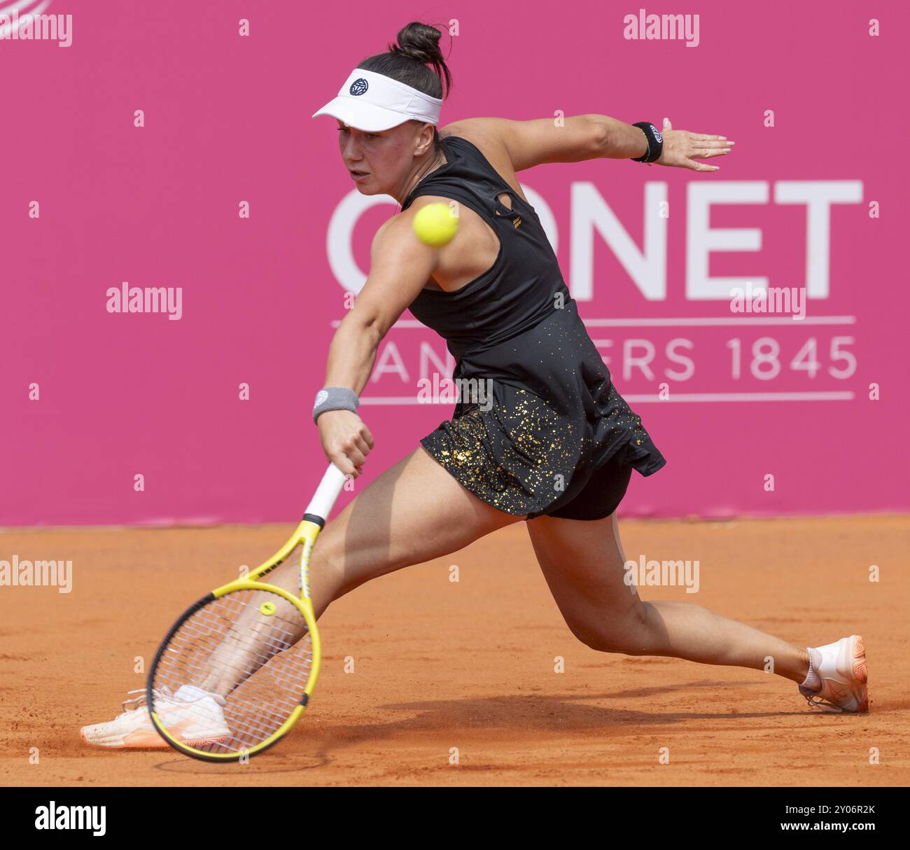 Montreux Switzerland, 09 01 2024: Amina Anshba (RUS) during WTA 125 Montreux Nestle Open 2024 qualifications, first day at Montreux Tennis Club. during WTA 125 Montreux Nestle Open, International Tennis match in Montreux, Switzerland, September 01 2024 Credit: Independent Photo Agency Srl/Alamy Live News Stock Photo