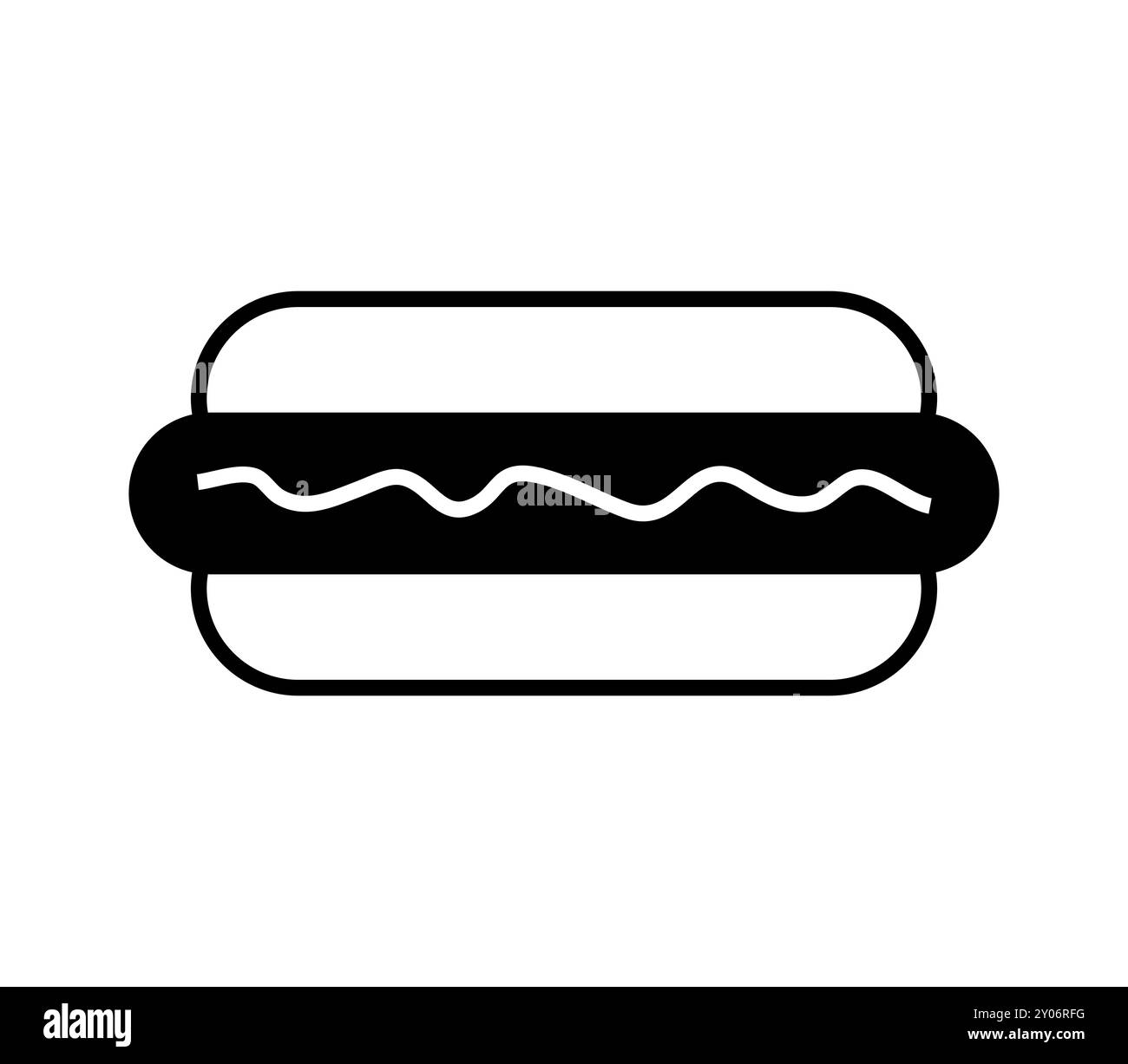 Hot dog icon illustrated in vector on white background Stock Photo