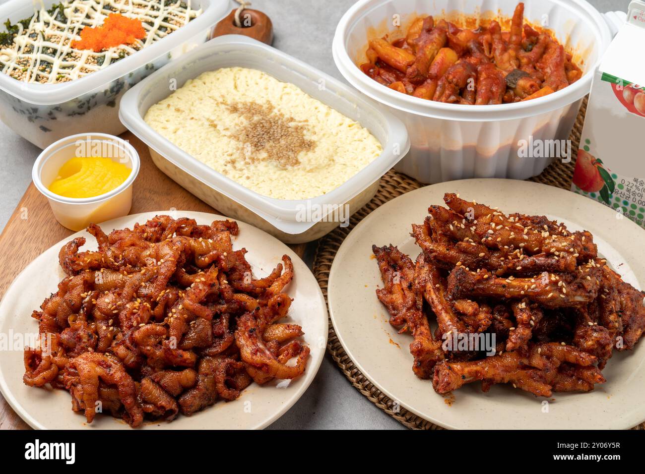 Flying Fish Roe Rice Ball Korean food, chicken feet, boneless, spicy, soup, steamed eggs, flying ...
